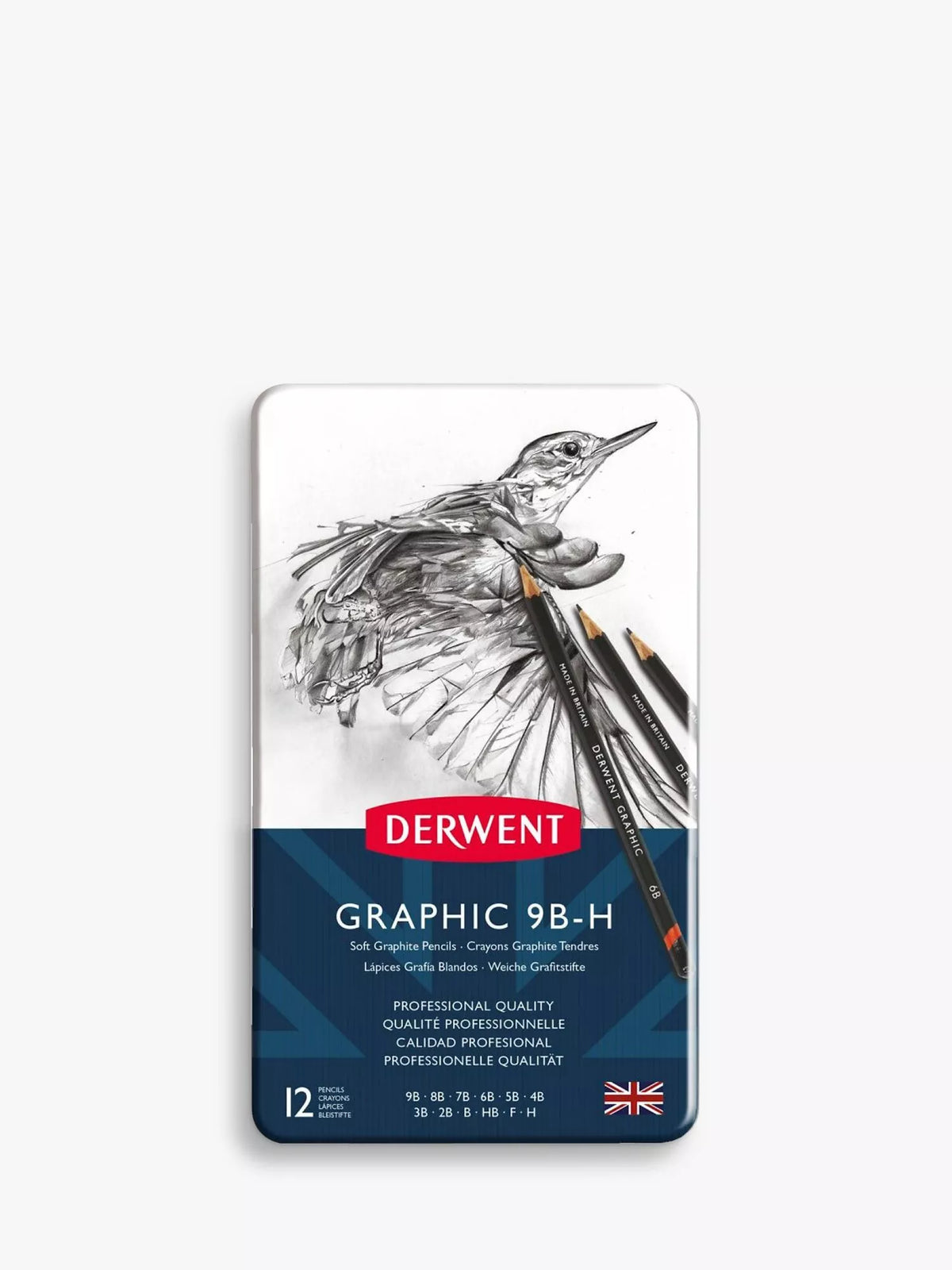 Derwent graphic pencils set of 12 in tin (British brand)