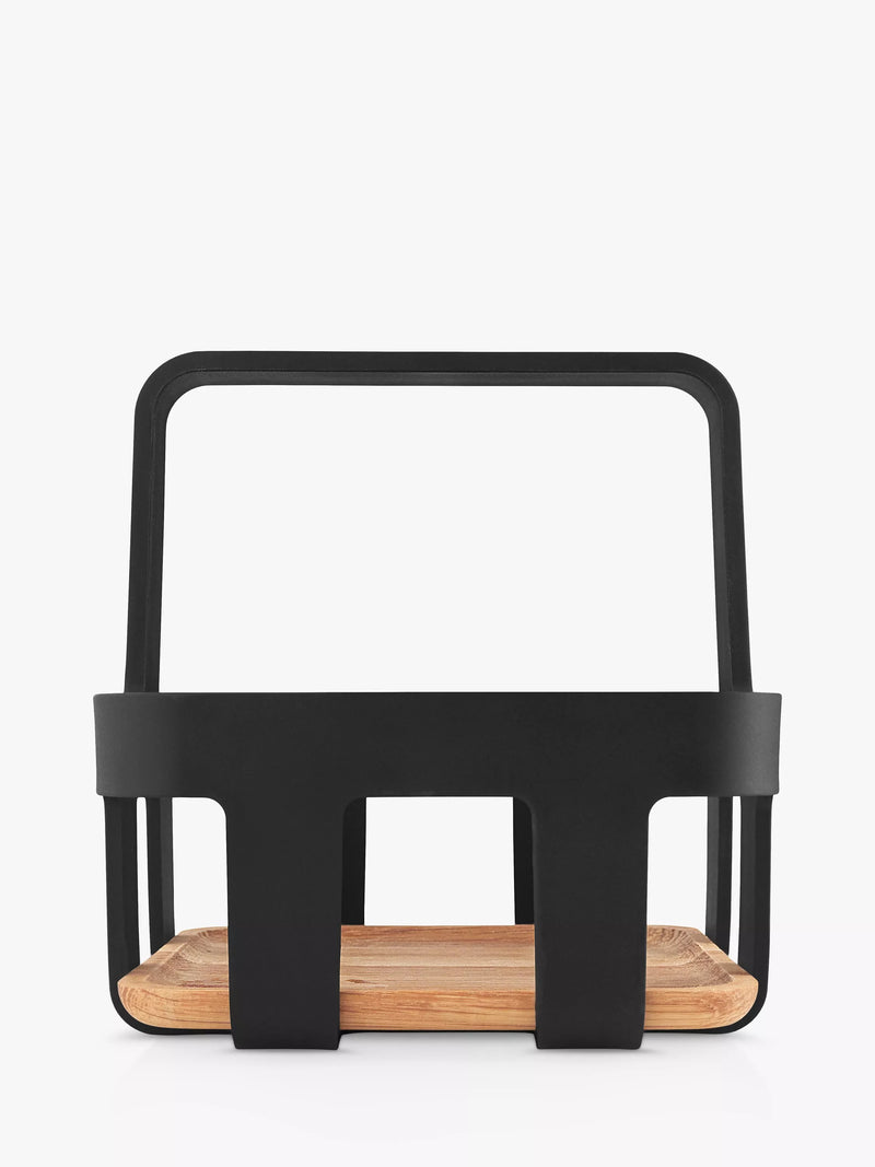 Eva Solo Nordic table condiments caddy black natural oak base, imported from the UK