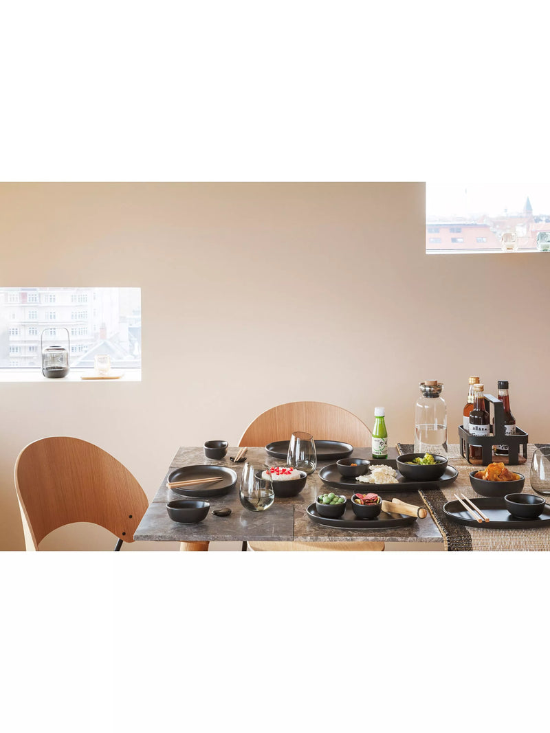 Eva Solo Nordic table condiments caddy black natural oak base, imported from the UK
