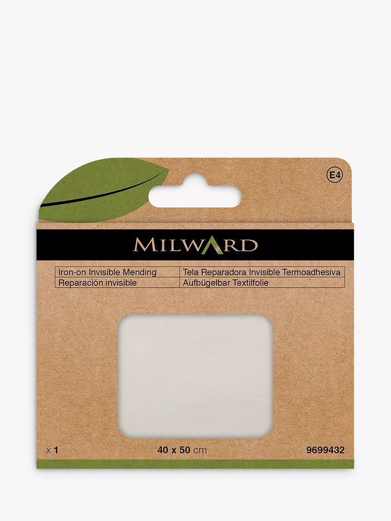 Milward invisible iron-on mending fabric 40x50cm - British product