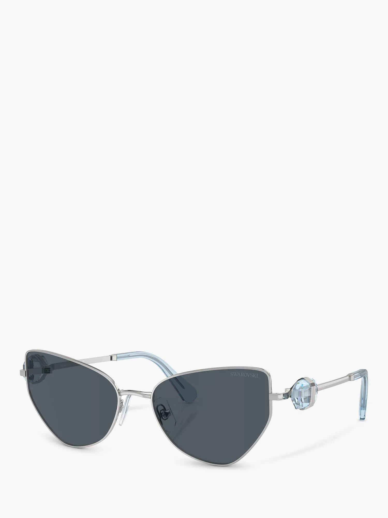 Swarovski women's irregular sunglasses in silver and grey, UK version