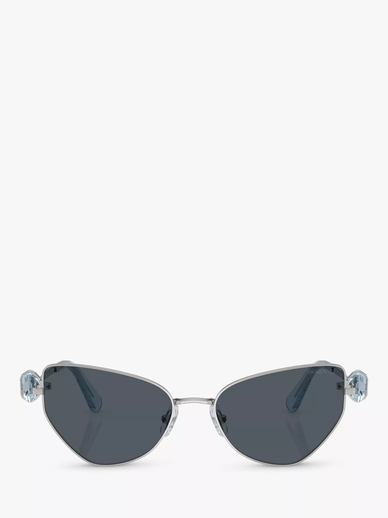 Swarovski women's irregular sunglasses in silver and grey, UK version
