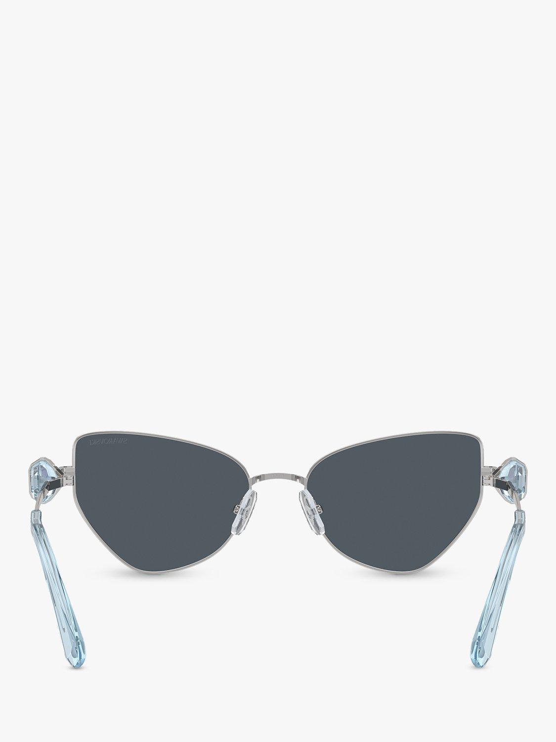 Swarovski women's irregular sunglasses in silver and grey, UK version