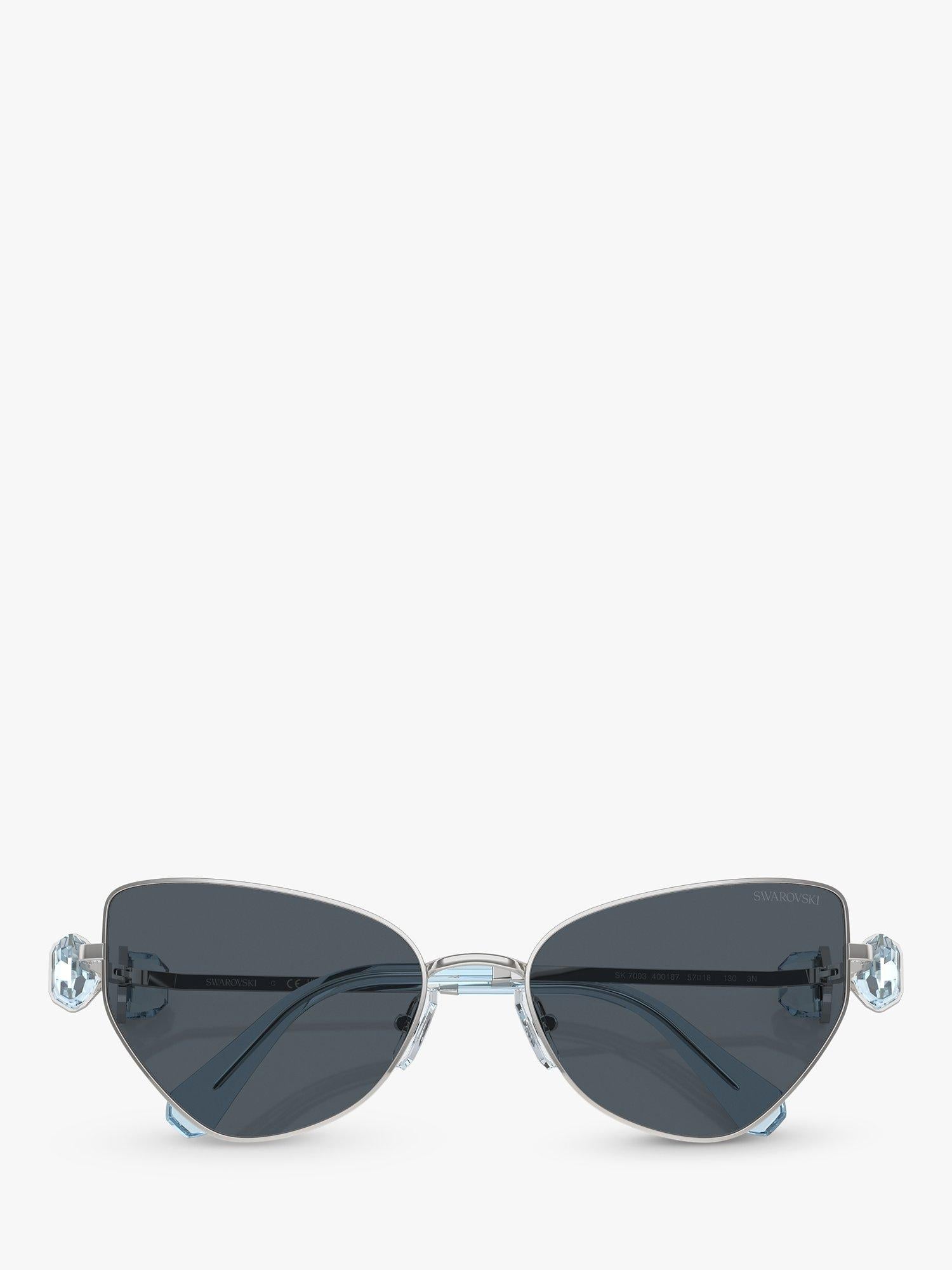 Swarovski women's irregular sunglasses in silver and grey, UK version