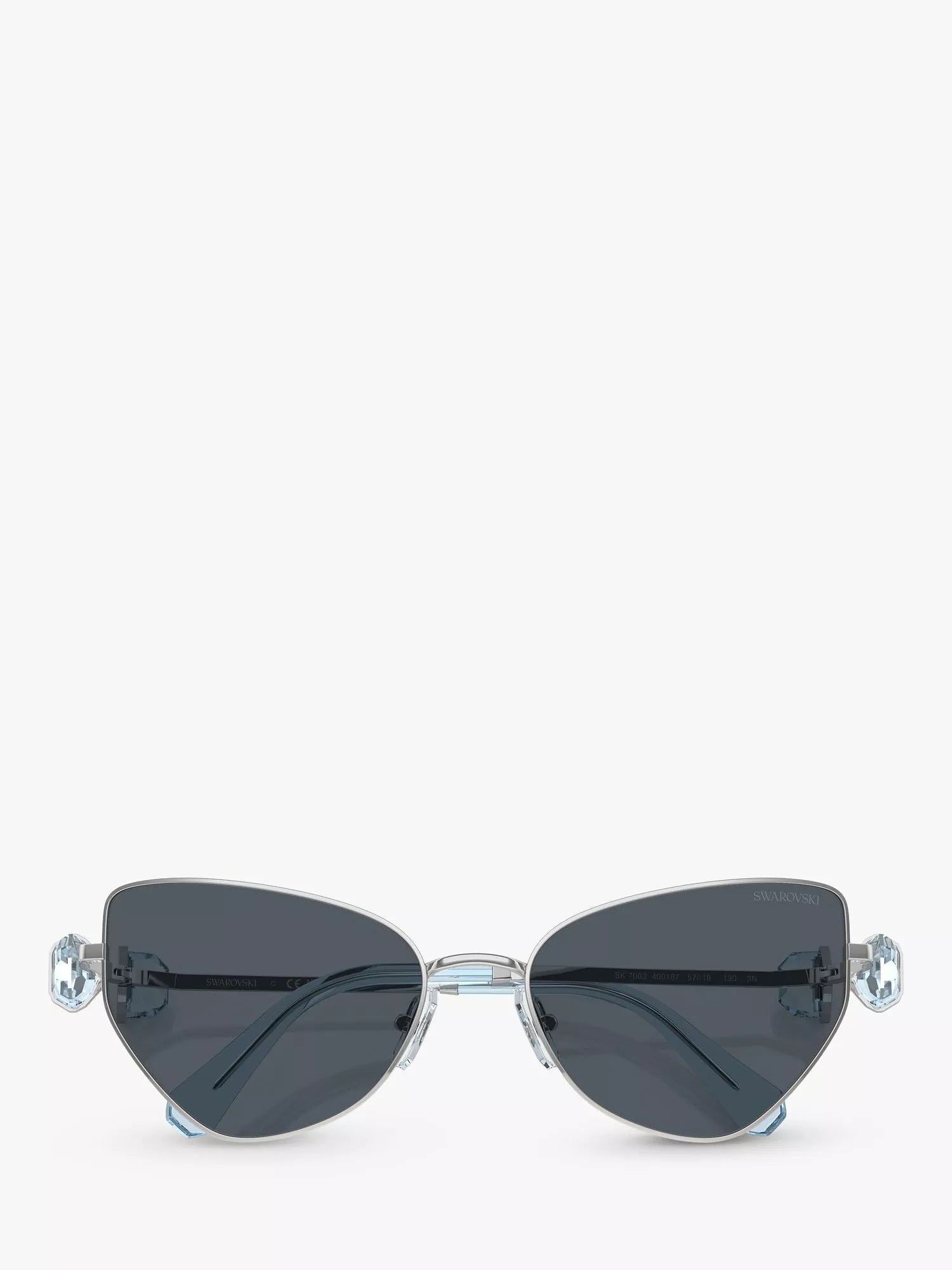 Swarovski women's irregular sunglasses in silver and grey, UK version