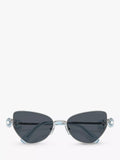 Swarovski women's irregular sunglasses in silver and grey, UK version