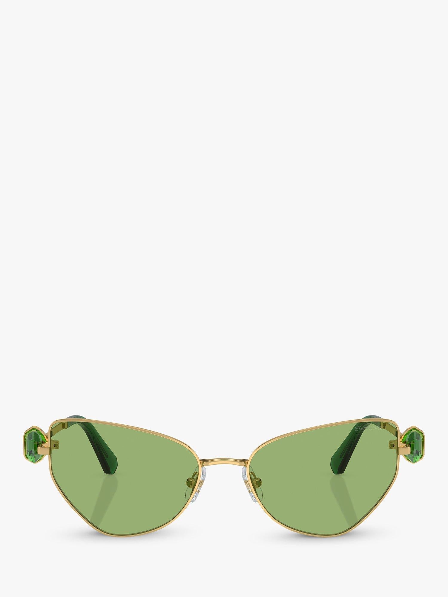 Swarovski irregular butterfly sunglasses gold and green, UK version