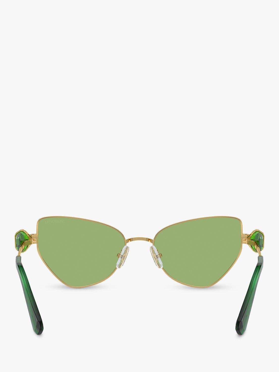 Swarovski irregular butterfly sunglasses gold and green, UK version