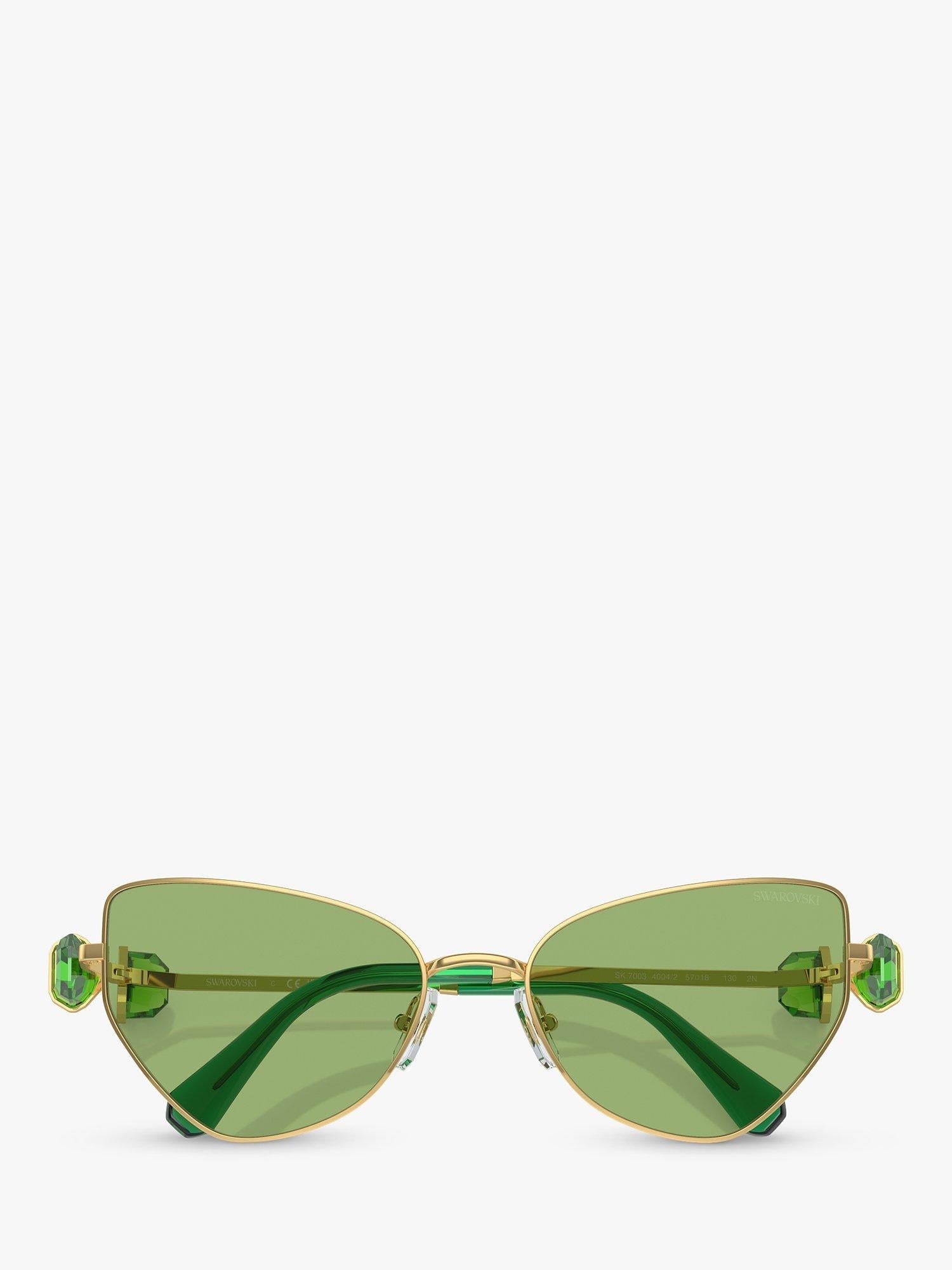 Swarovski irregular butterfly sunglasses gold and green, UK version