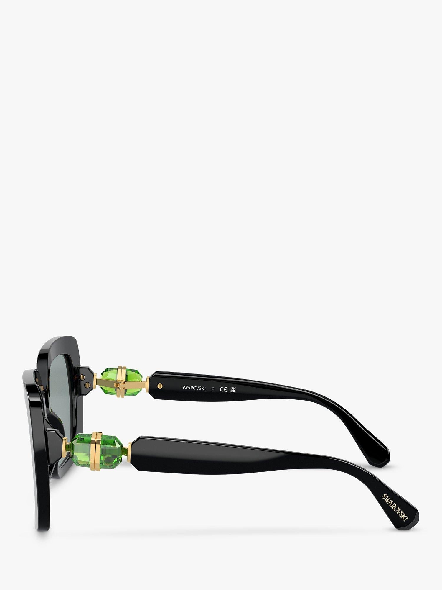 Swarovski quadratische Sonnenbrille schwarz grau (britische Marke)
