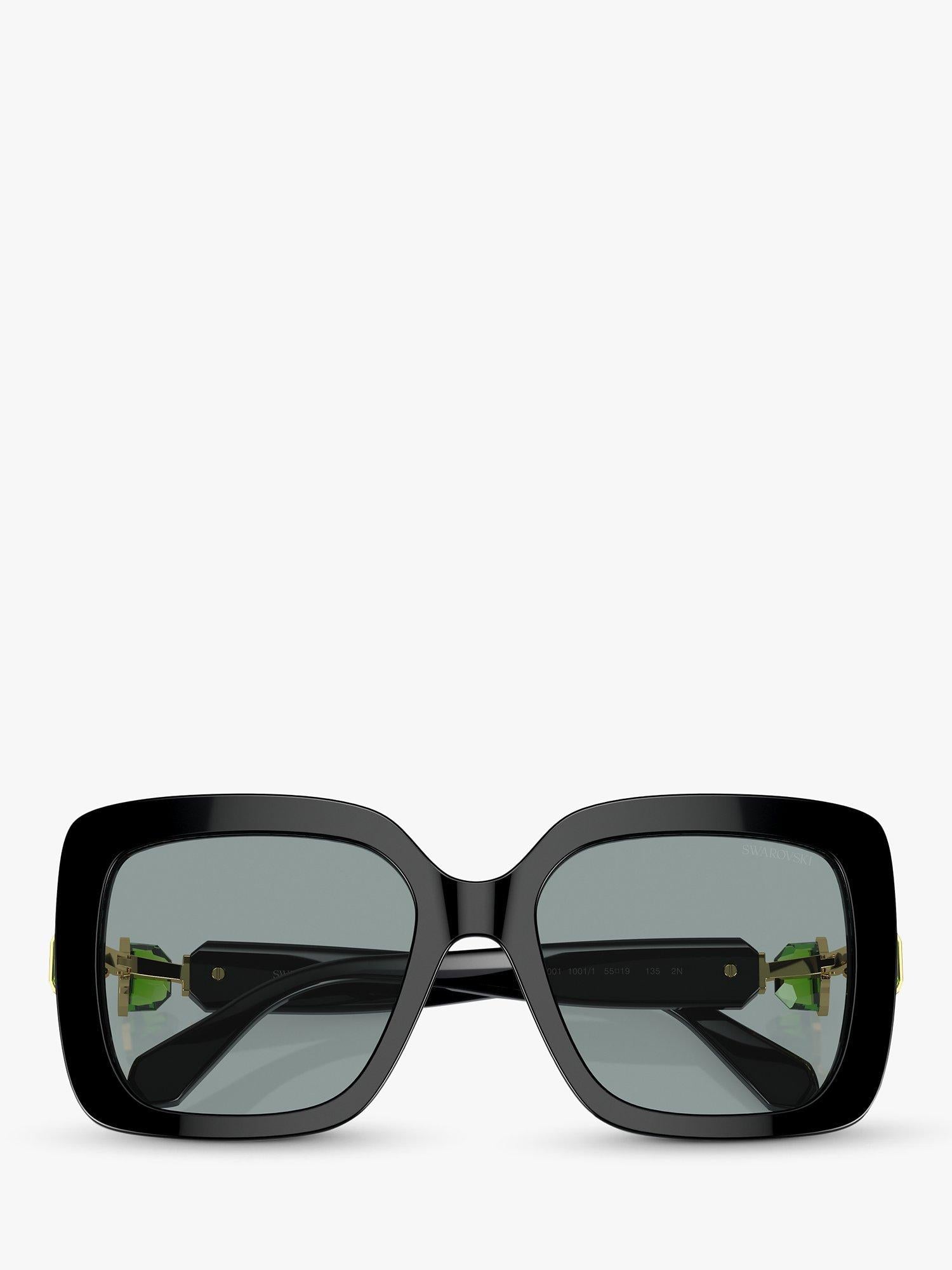 Swarovski quadratische Sonnenbrille schwarz grau (britische Marke)