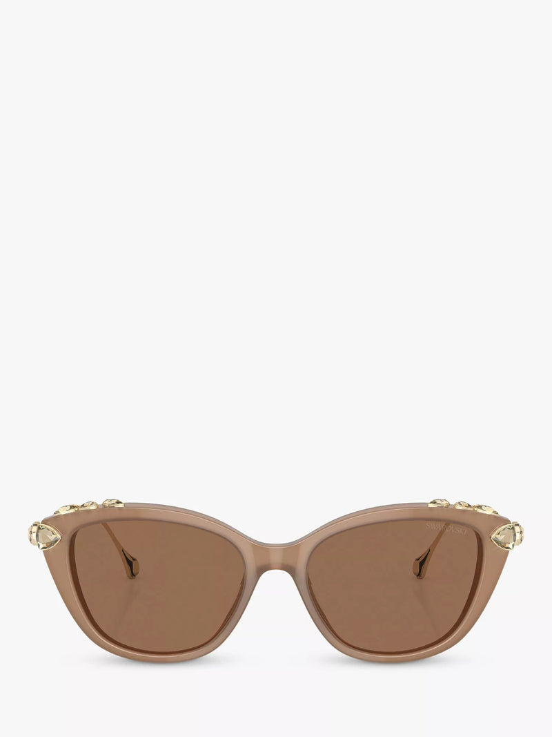 Swarovski cat's eye sunglasses brown acetate frame (British brand)