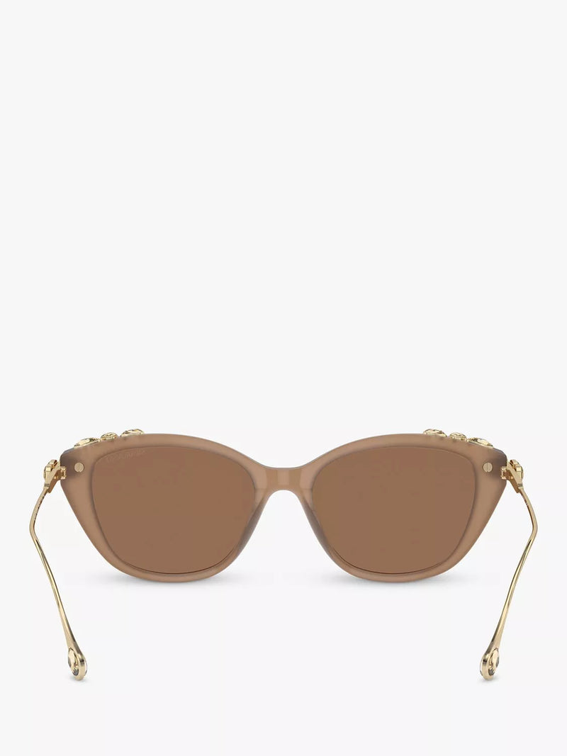 Swarovski cat's eye sunglasses brown acetate frame (British brand)