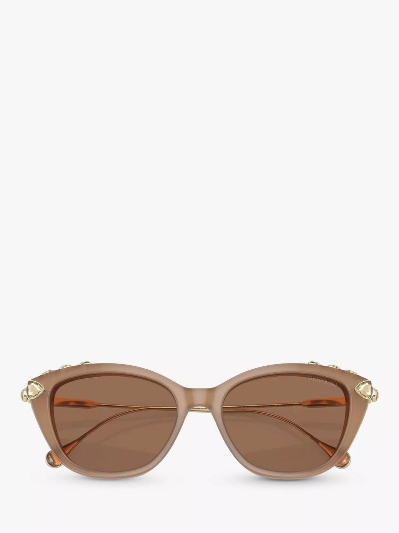 Swarovski cat's eye sunglasses brown acetate frame (British brand)