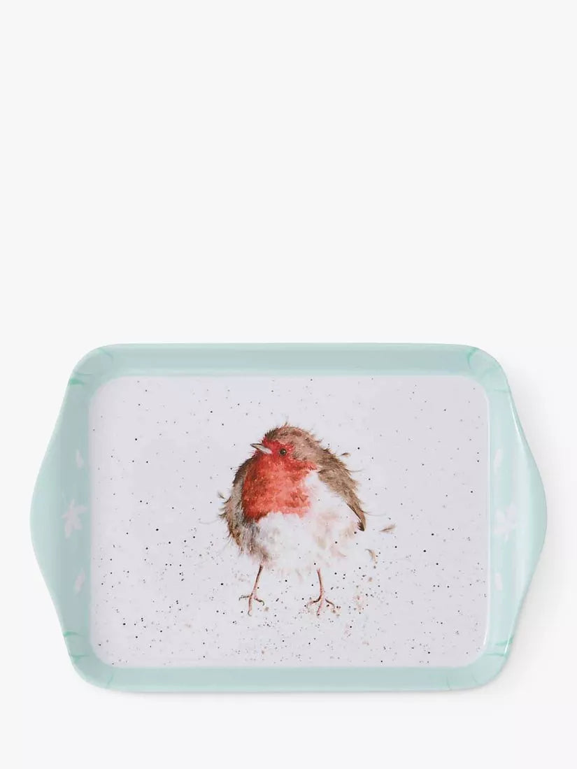 Wrendale Designs melamine scatter tray with robin design, 21.5cm (British brand)
