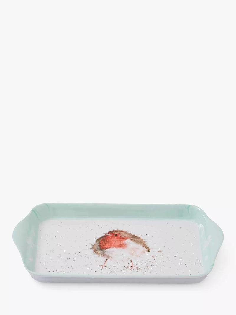 Wrendale Designs melamine scatter tray with robin design, 21.5cm (British brand)