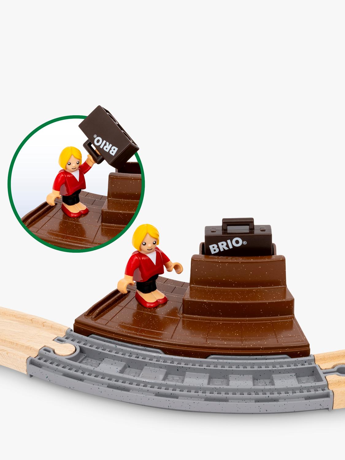 BRIO travel train playset with 22 wooden pieces (British brand)