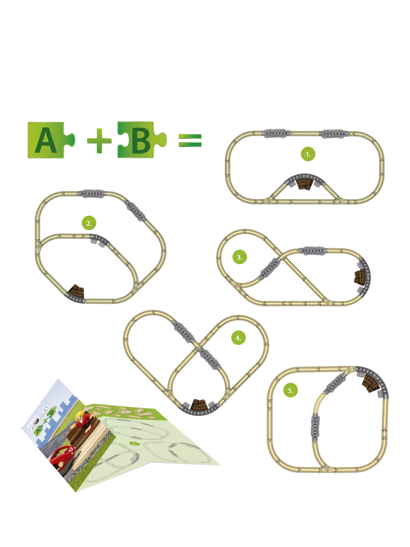 BRIO travel train playset with 22 wooden pieces (British brand)