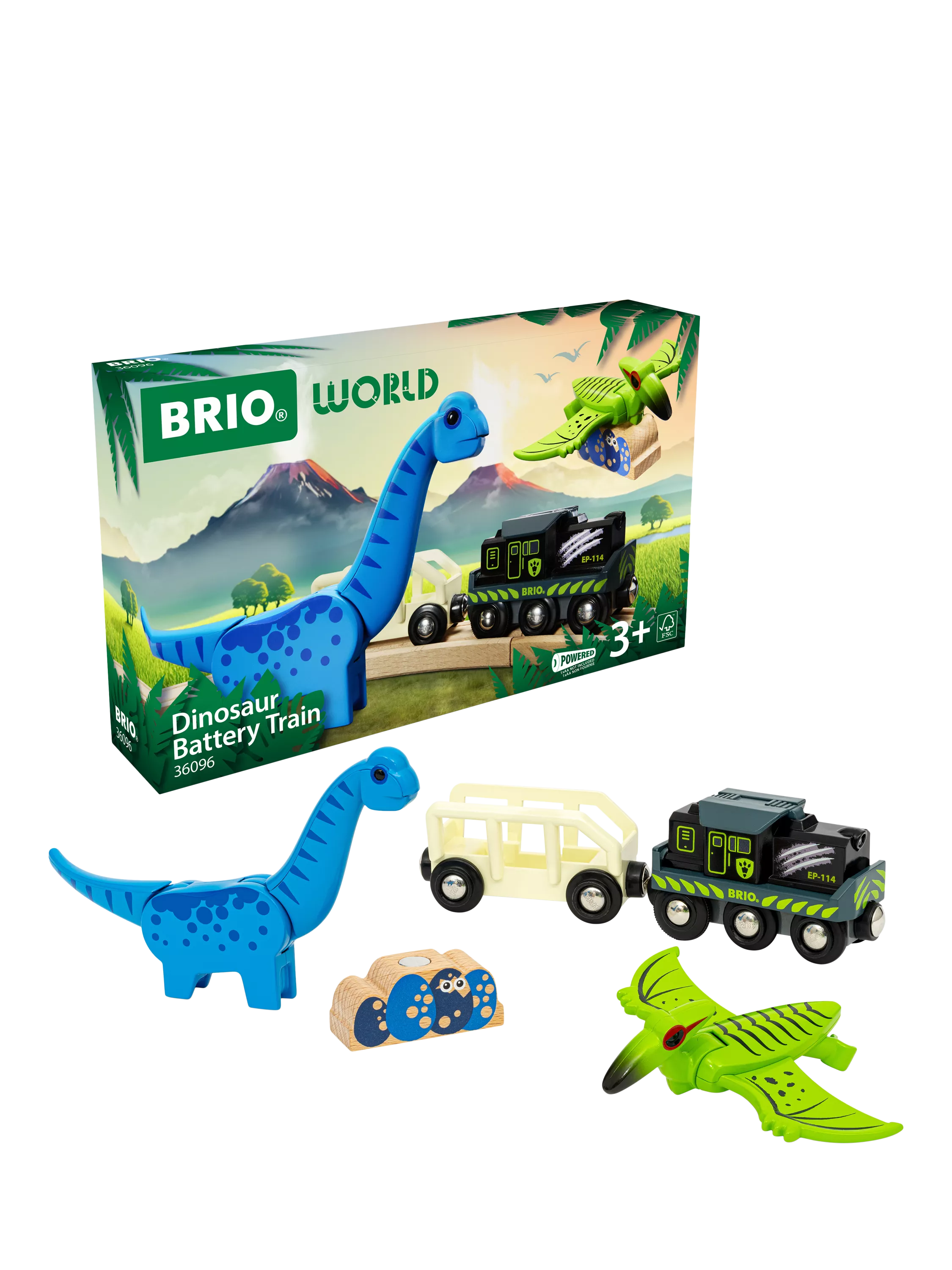 BRIO Dinosaur Battery Train Playset, UK version