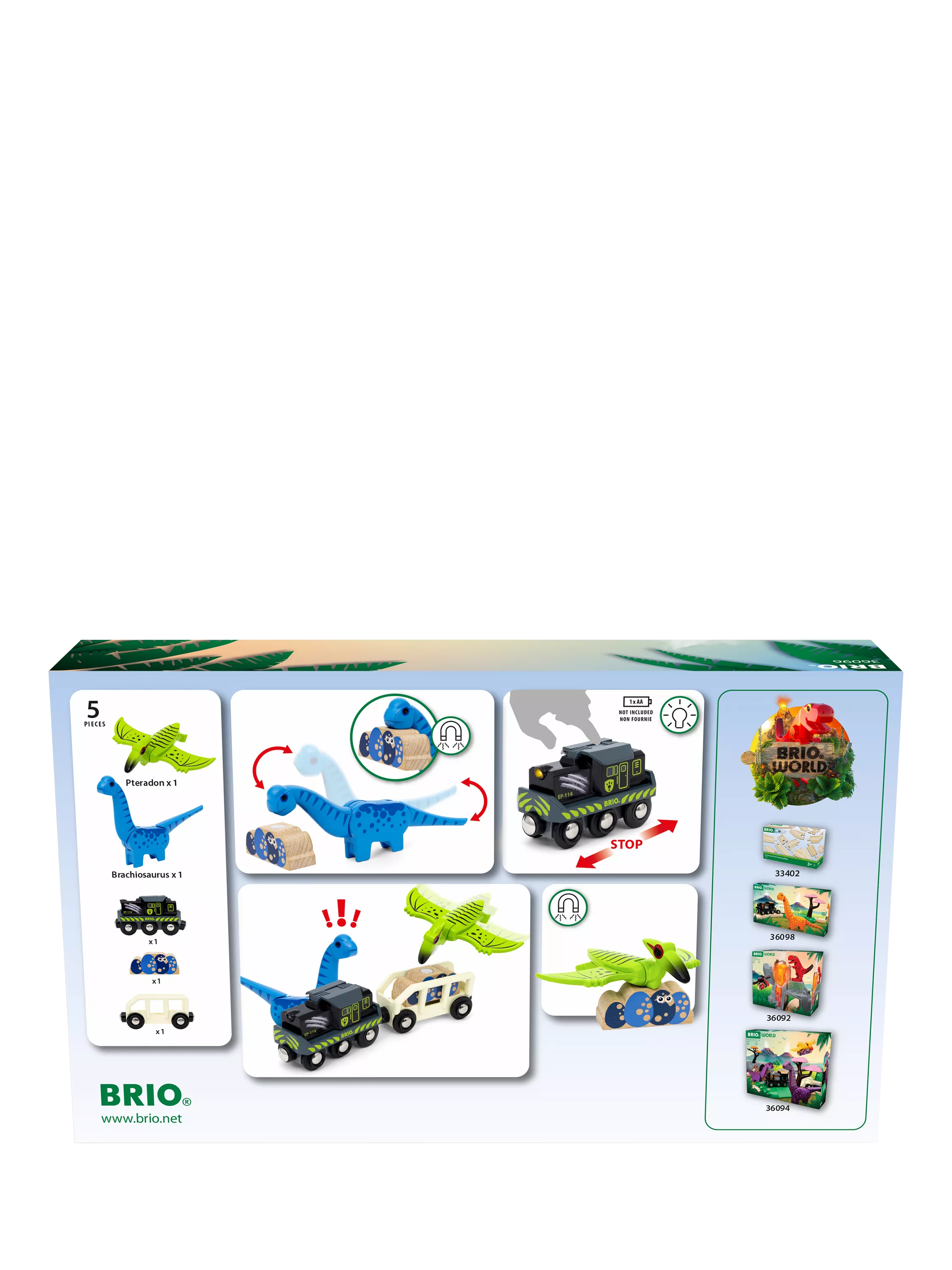 BRIO Dinosaur Battery Train Playset, UK version