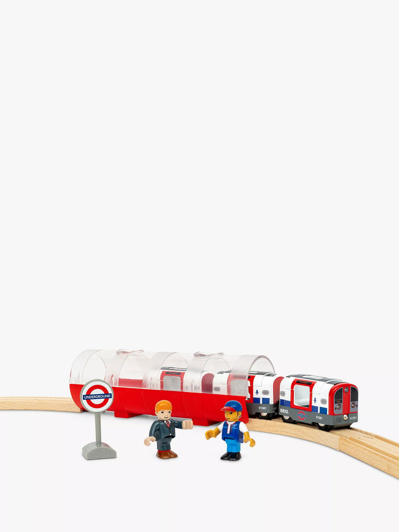 BRIO London Underground Train Playset with train and tunnel, UK version