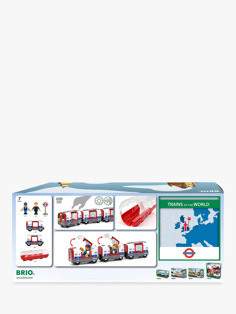 BRIO London Underground Train Playset with train and tunnel, UK version