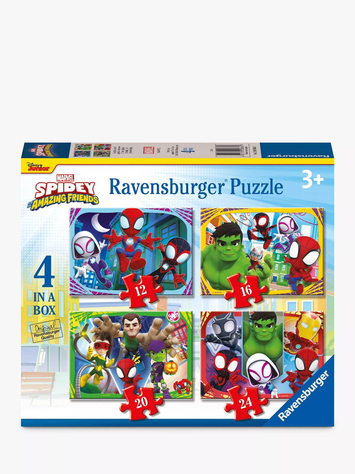 Spidey and His Amazing Friends 4 jigsaw puzzles 19x14cm - British product