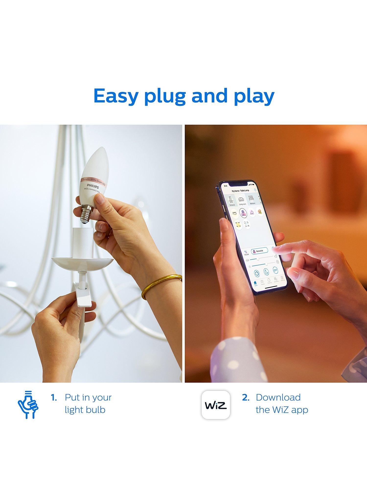Philips smart LED bulb colour changing E14 candle 4.9W (British brand)