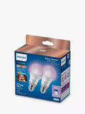 Philips smart LED bulb colour changing E27 pack of 2, UK version