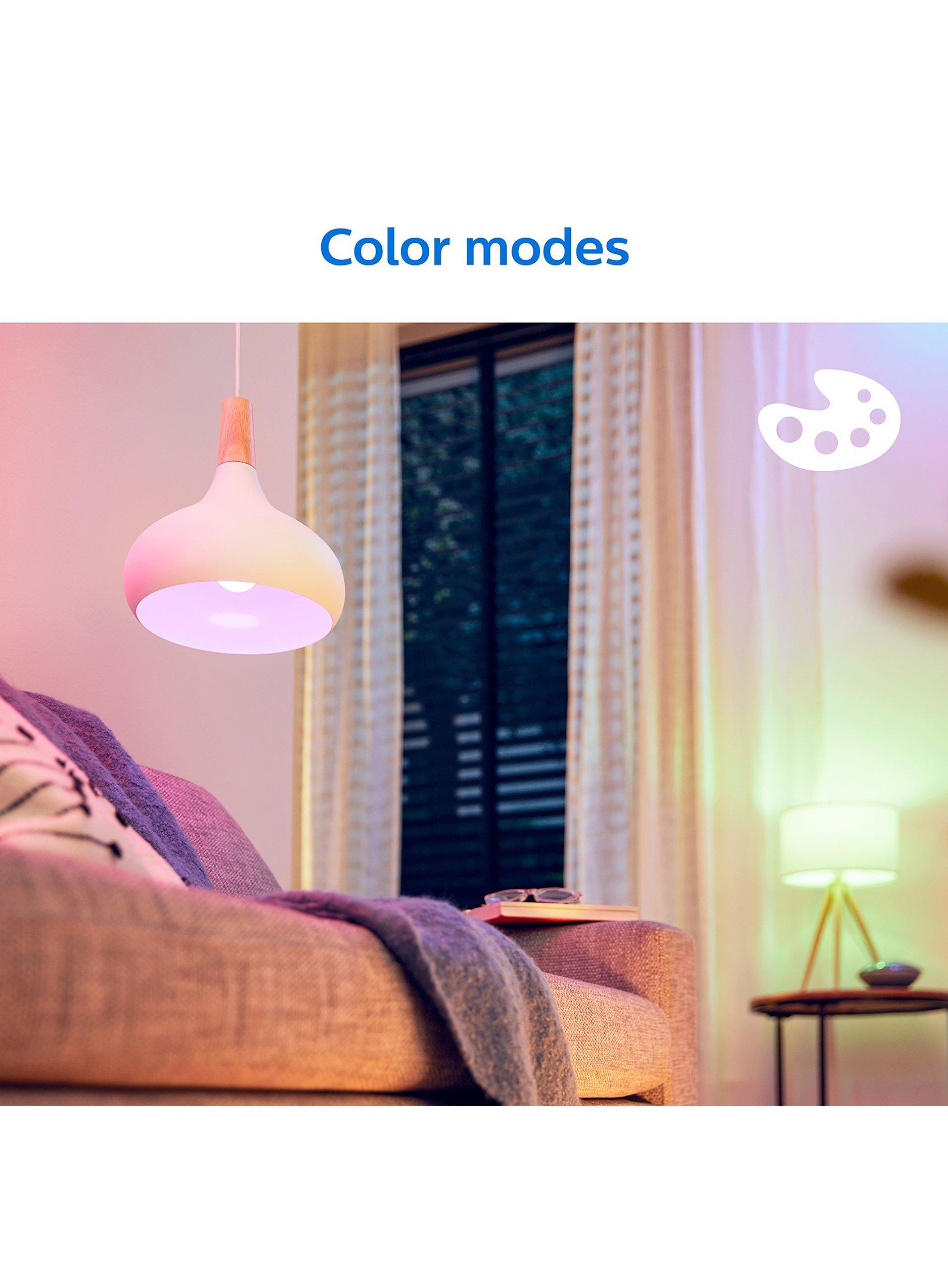 Philips smart LED bulb colour changing E27 pack of 2, UK version