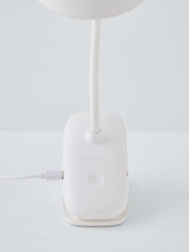 Lampe de table LED à pince Philips Donutclip, importée du Royaume-Uni