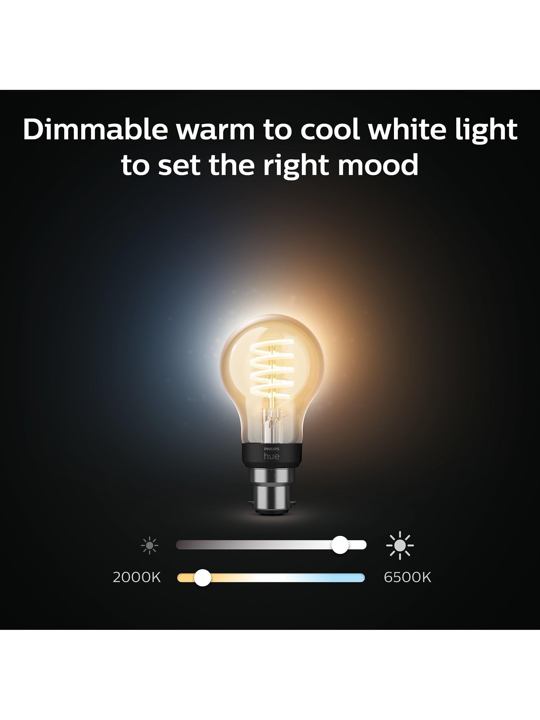 Philips Hue White Ambiance 7W A60 B22 Glühbirne, importiert aus Großbritannien