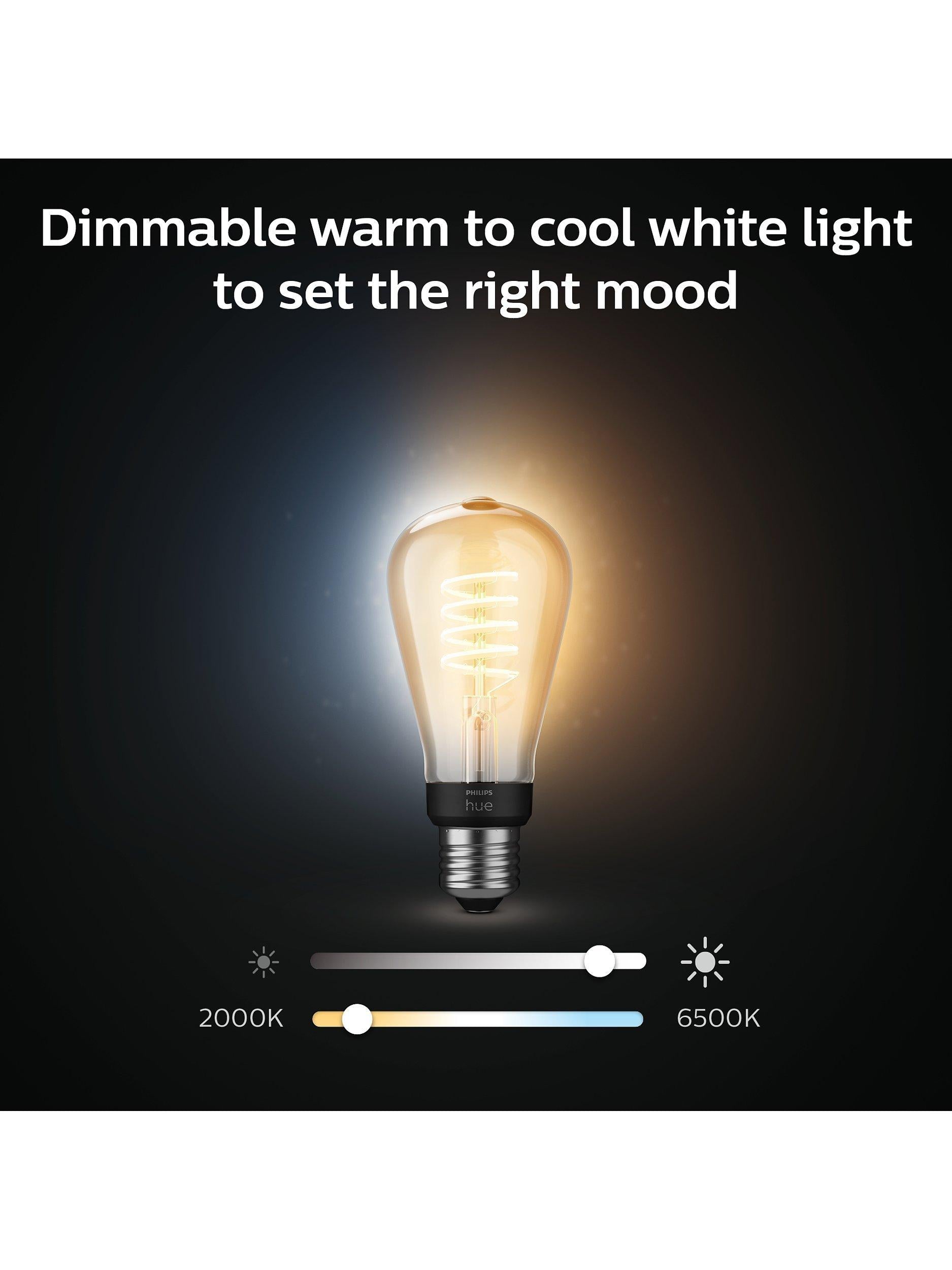 Philips Hue smart bulb ST64 filament 7W E27, UK version