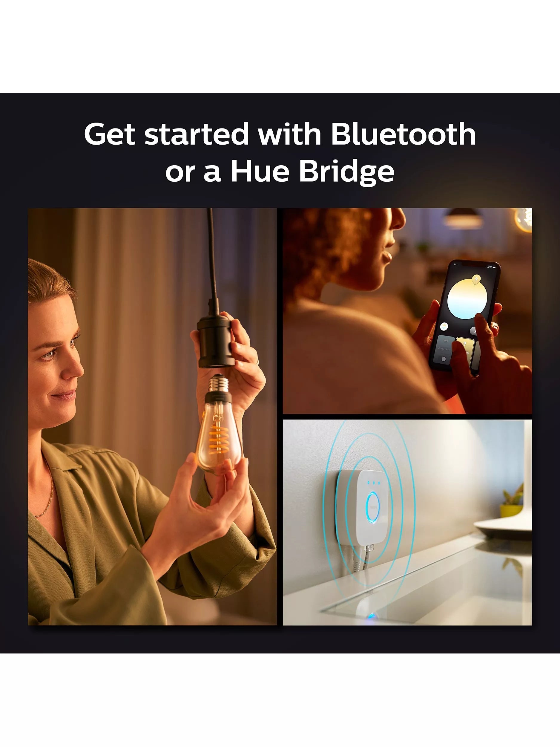 Philips Hue smart bulb ST64 filament 7W E27, UK version