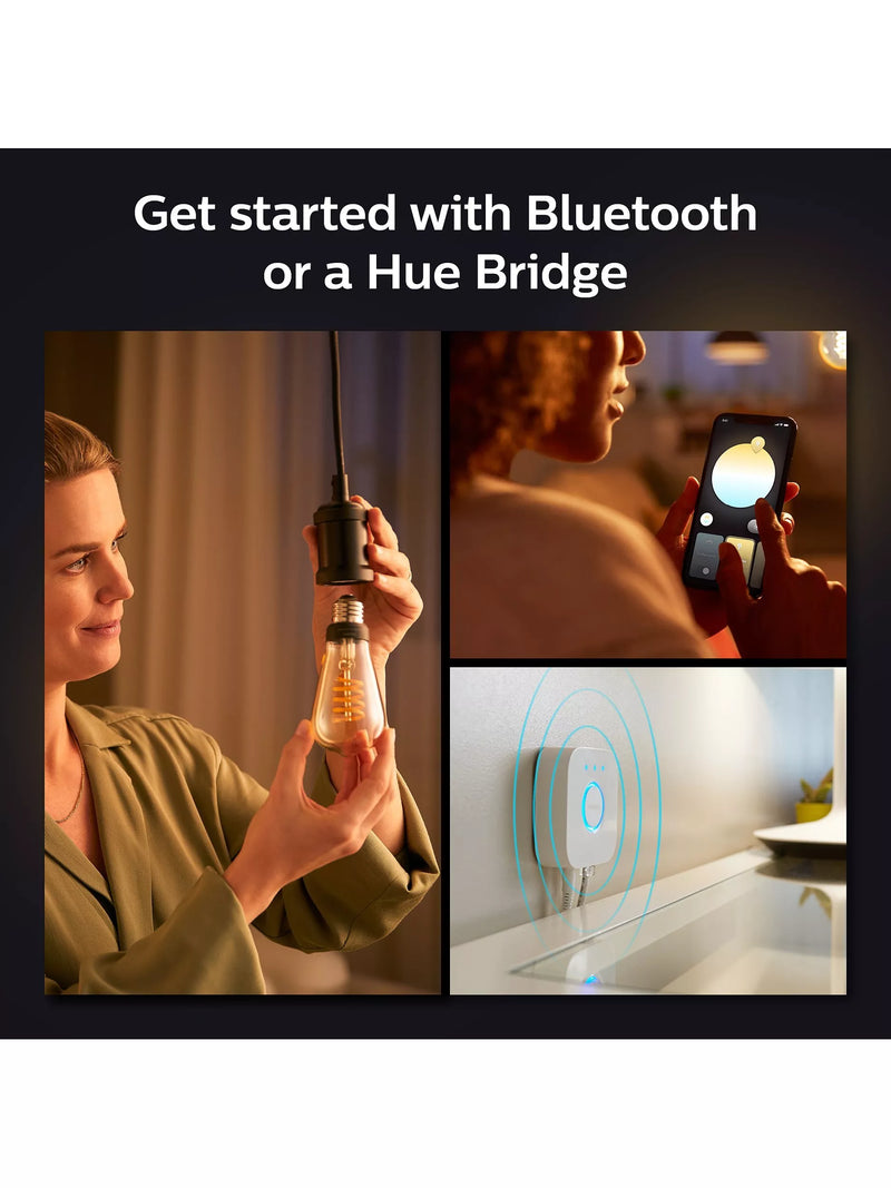 Philips Hue smart bulb ST64 filament 7W E27, UK version