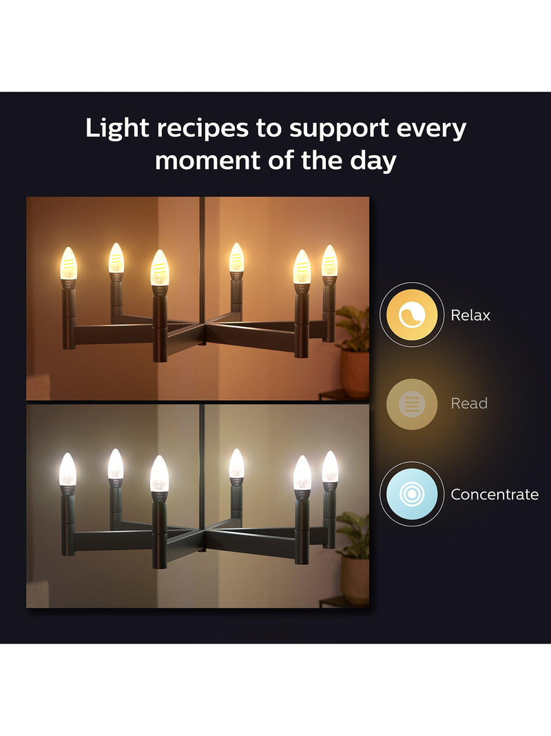 Philips Hue White Ambiance E14 LED filament smart bulb - British product
