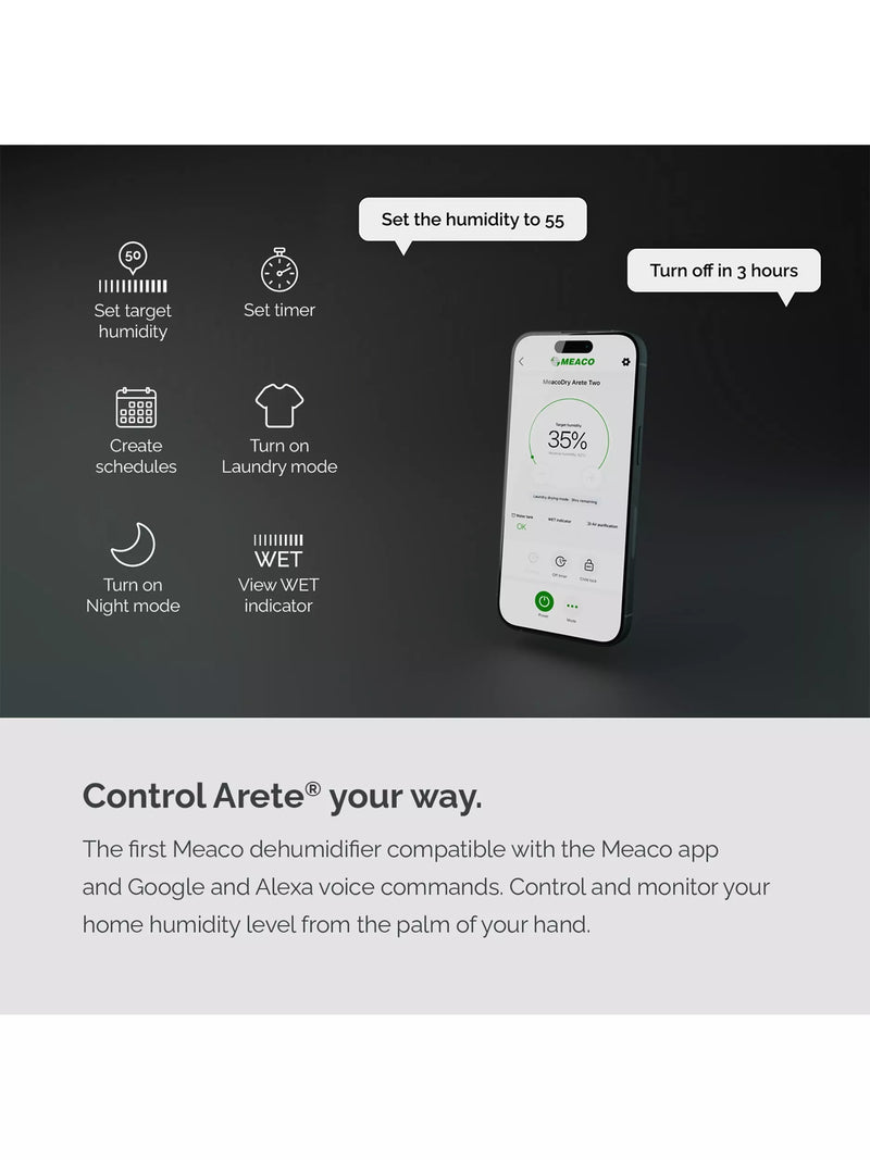 Meaco Arete Two 20L Dehumidifier and Air Purifier, imported from the UK