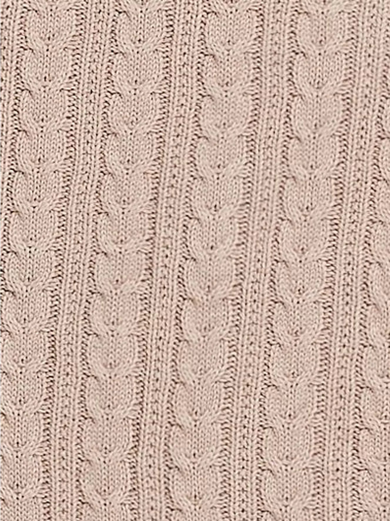 John Lewis Kids' Cable Knit Sherpa Fleece Throw, 150 x 100cm - Linen Sand
