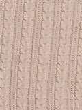 John Lewis Kids' Cable Knit Sherpa Fleece Throw, 150 x 100cm - Linen Sand