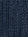 John Lewis Kids' Cable Knit Sherpa Fleece Throw, 150 x 100cm - Navy