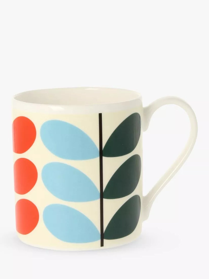 Orla Kiely Multi Stem bone china mug 350ml, imported from the UK