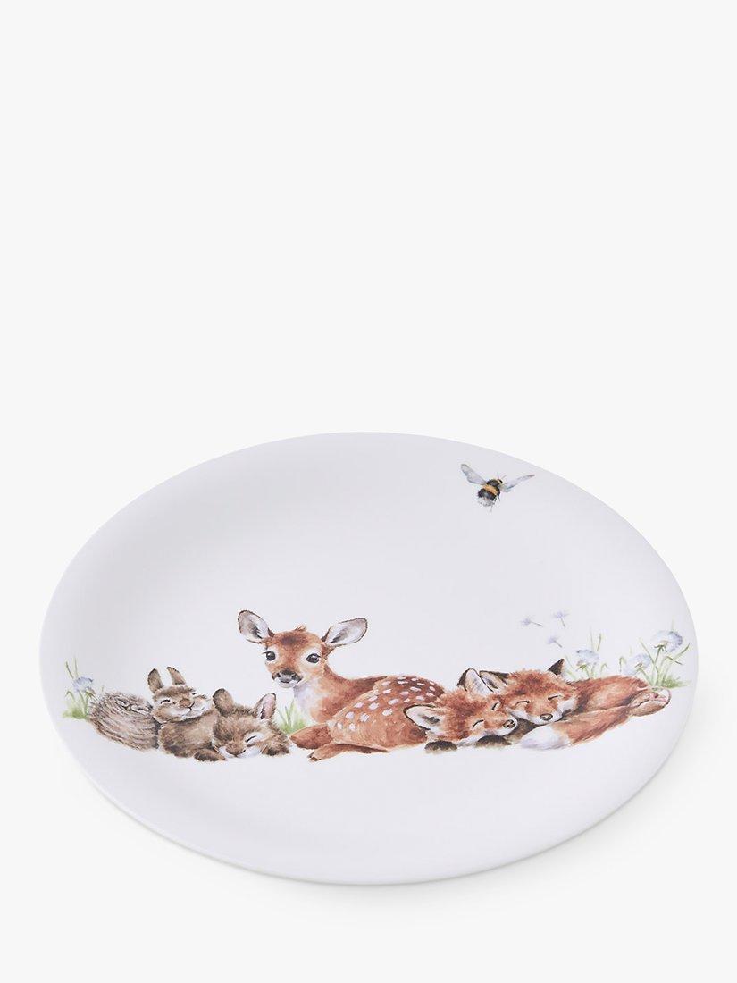 Wrendale Designs Baby Animals melamine plate and bowl set, Brown/Multi, Set of 2 (British brand)