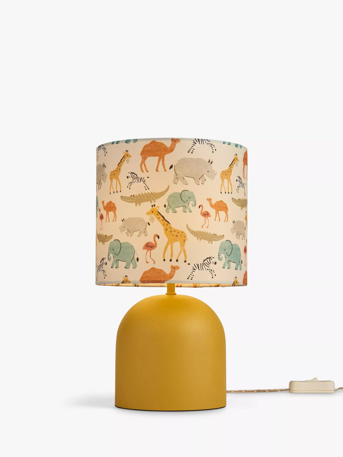 John Lewis Safari bedside lamp with animal print shade - British product