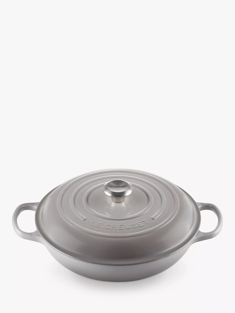 Cast Iron Shallow Casserole Dish in Volcanic Finish