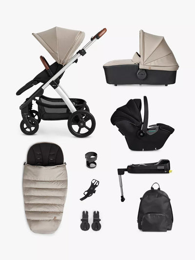 John Lewis Silver Cross Tide Barnevogn, Bag & Tilbehør Med Dream i-Size Bilsete og Base Pakke
