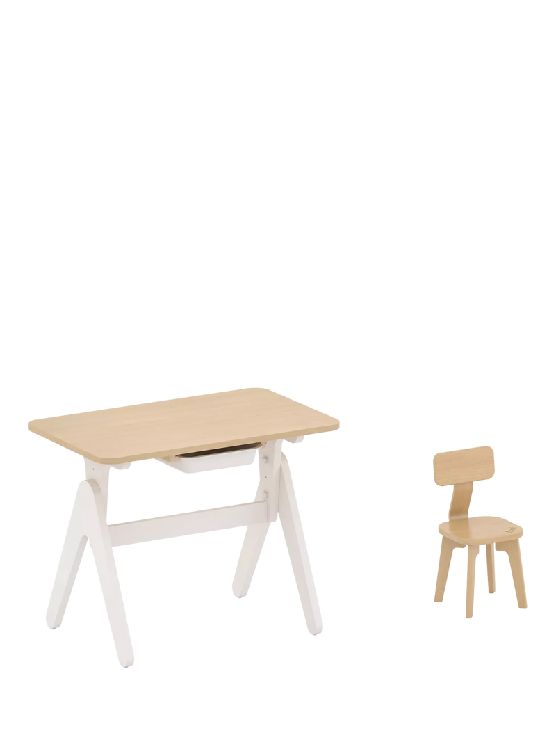 Boori Tidy Learning Kids' Table & Chair Set, White/Almond