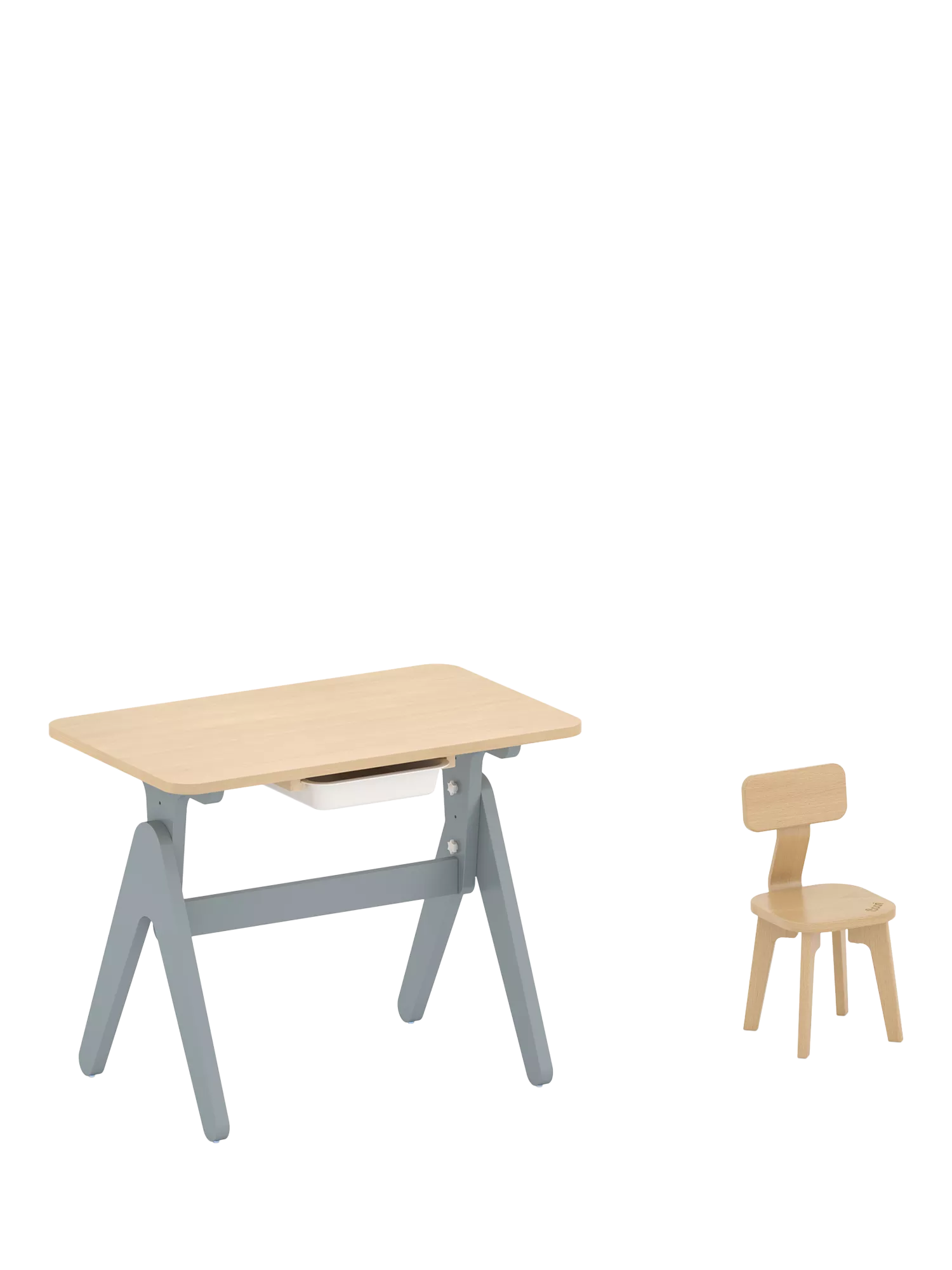 Boori Tidy Learning Kids' Table & Chair Set, Blueberry/Almond
