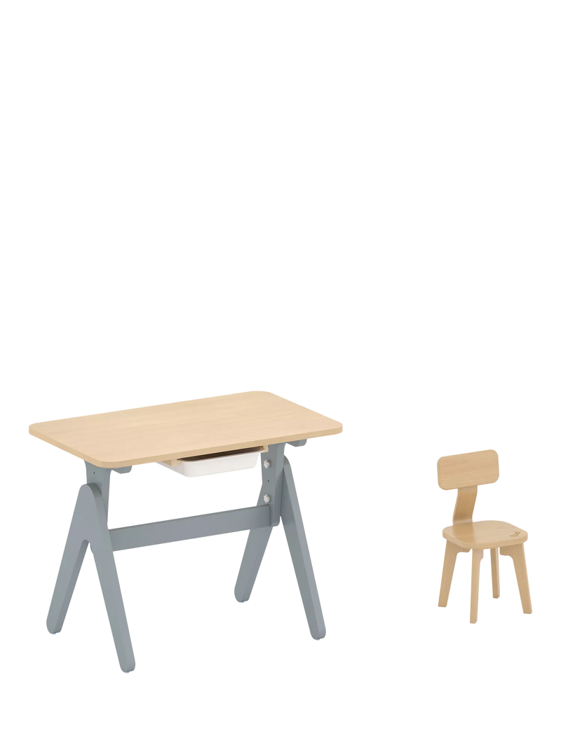 Boori Tidy Learning Kids' Table & Chair Set, Blueberry/Almond