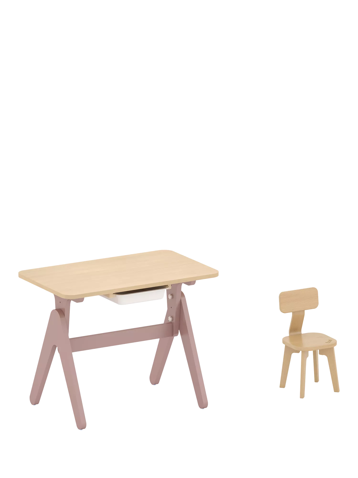 Boori Tidy Learning Kids' Table & Chair Set, Cherry/Almond