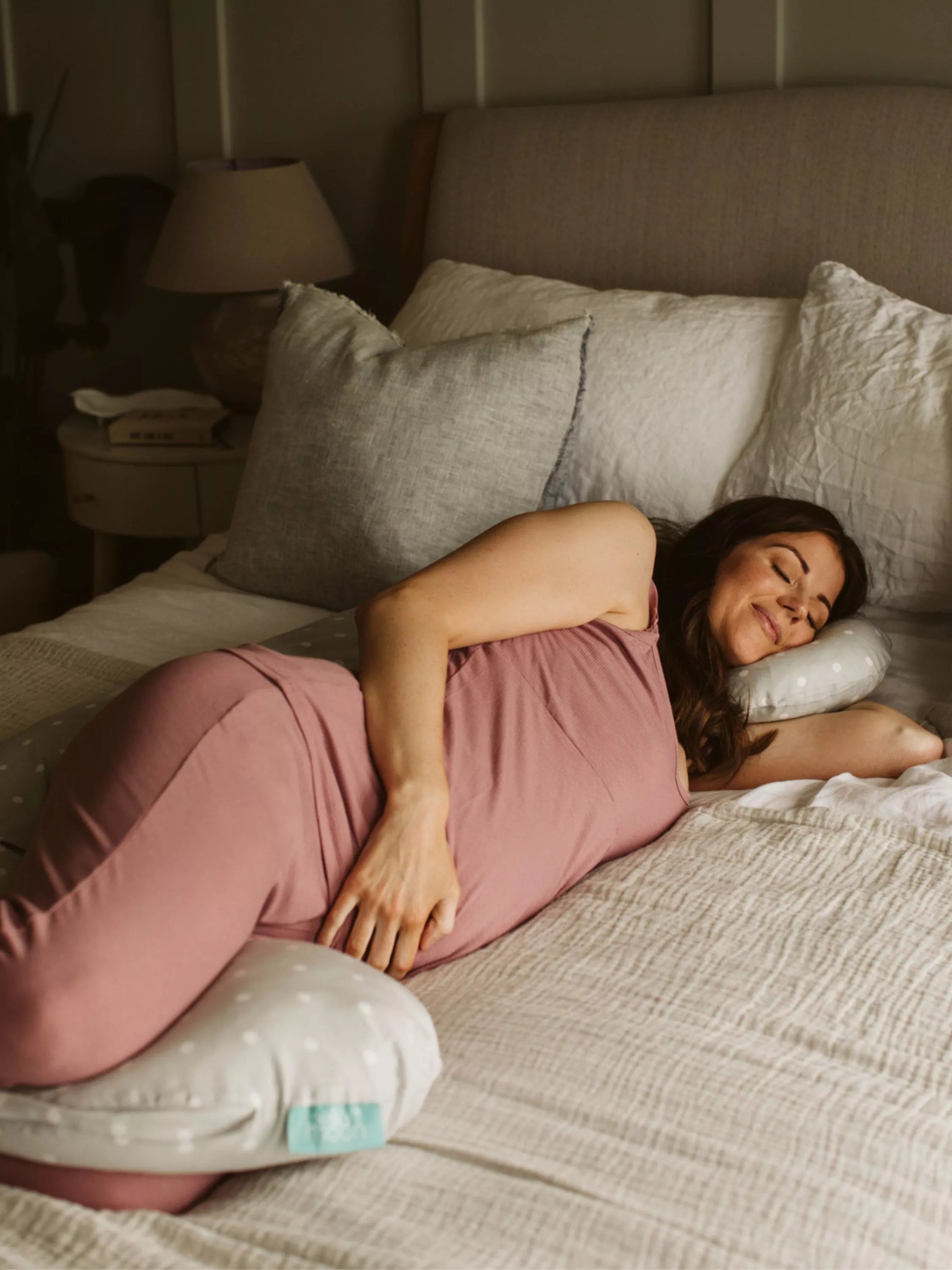 BellaMoon pregnancy nursing pillow dotted design, imported from the UK
